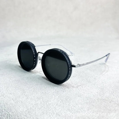 Black Aura 1-9 Gears Lens Filter Adjustable Rounded Tint Sunglasses