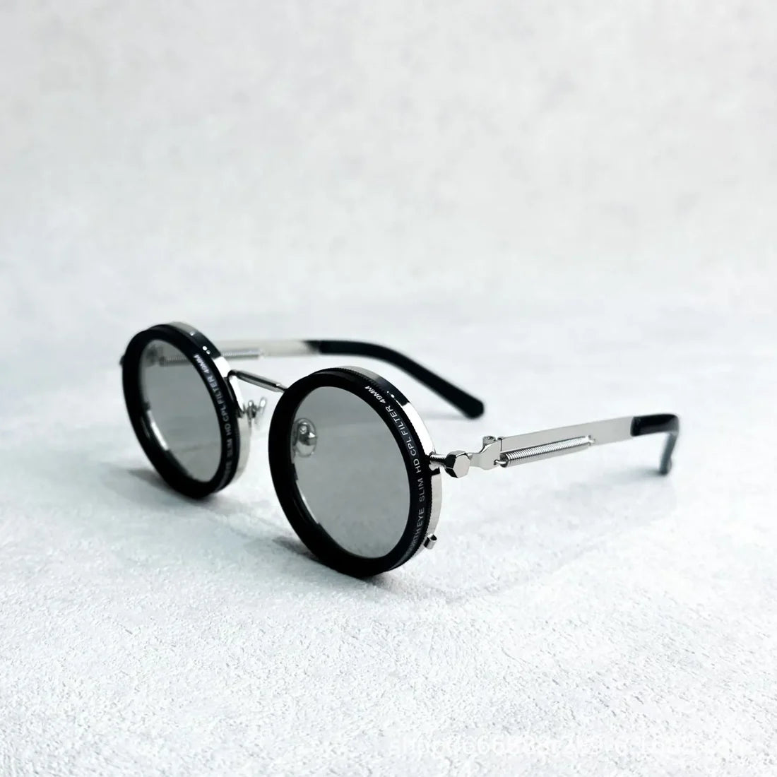 Black Aura 1-9 Gears Lens Filter Adjustable Rounded Tint Sunglasses