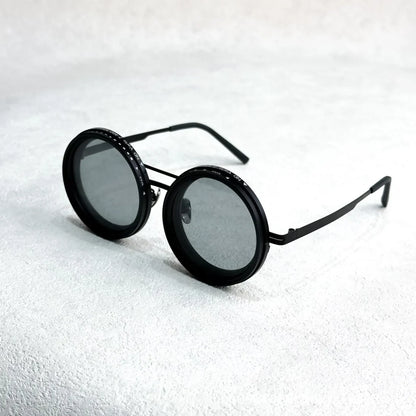 Black Aura 1-9 Gears Lens Filter Adjustable Rounded Tint Sunglasses